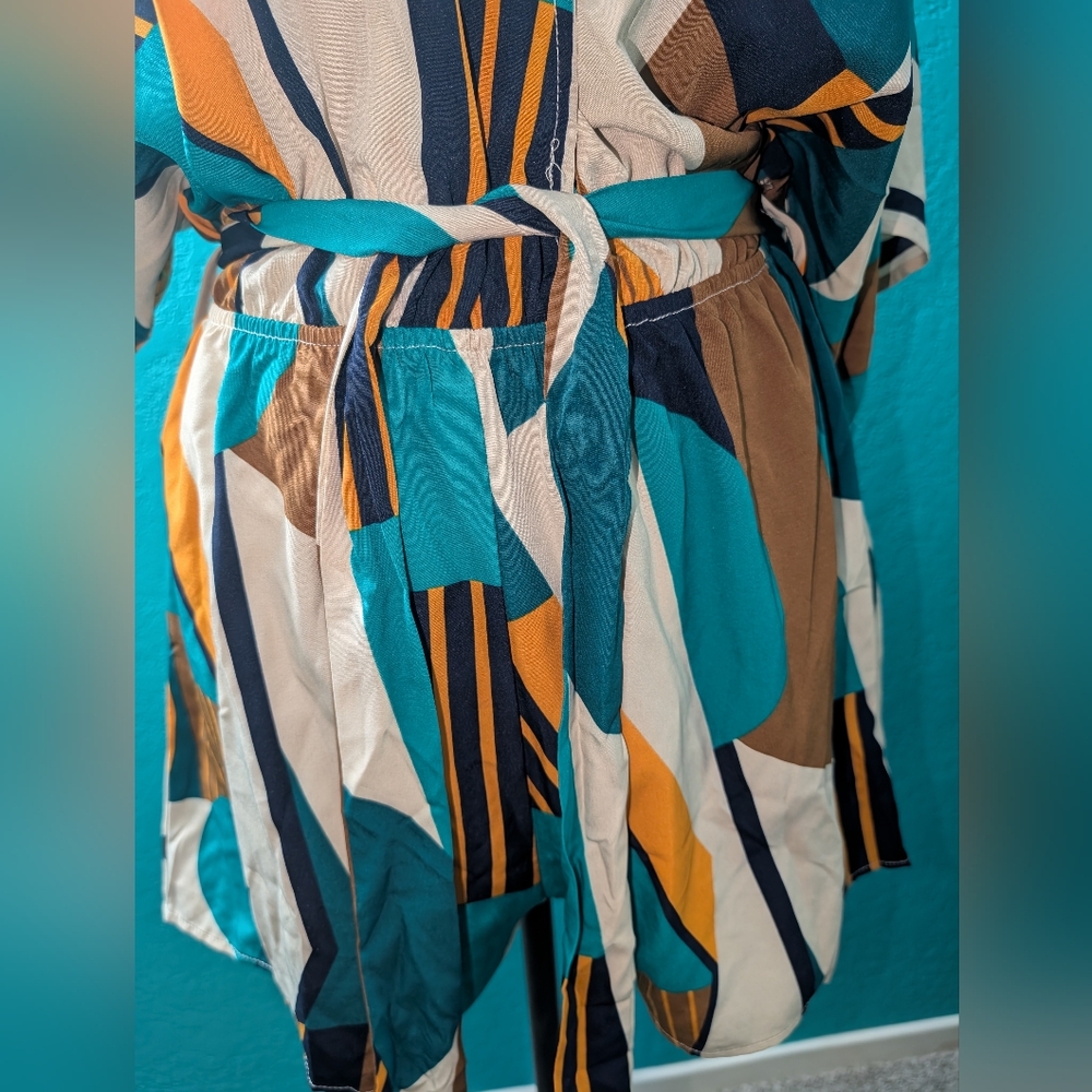 Geometric Patterned Romper Shorts - image 8